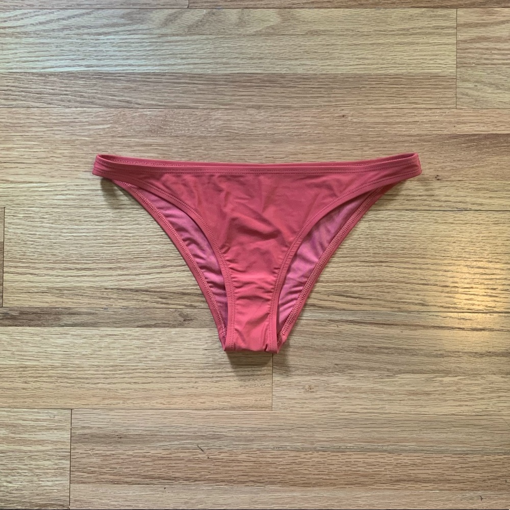 NWT - Aerie Mauve-Orange High-Leg Cheeky Bikini Bottoms. Size Medium.